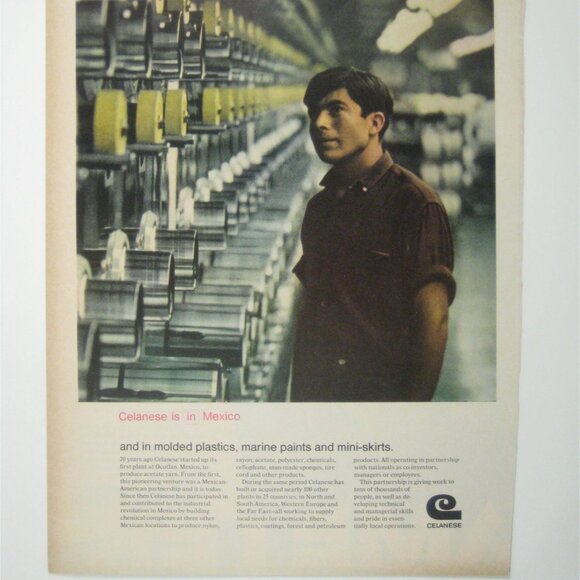 Celanese in Mexico 1967 Vintage Print Advertisement Molded Plastic Paints - Picture 2 of 2